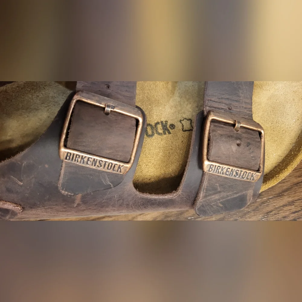 Birkenstock Milano Habana Brown Oiled Three Buckle Sandals Size 42